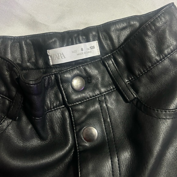 Zara Girl Faux Leather Pants size 8 - Picture 3 of 4